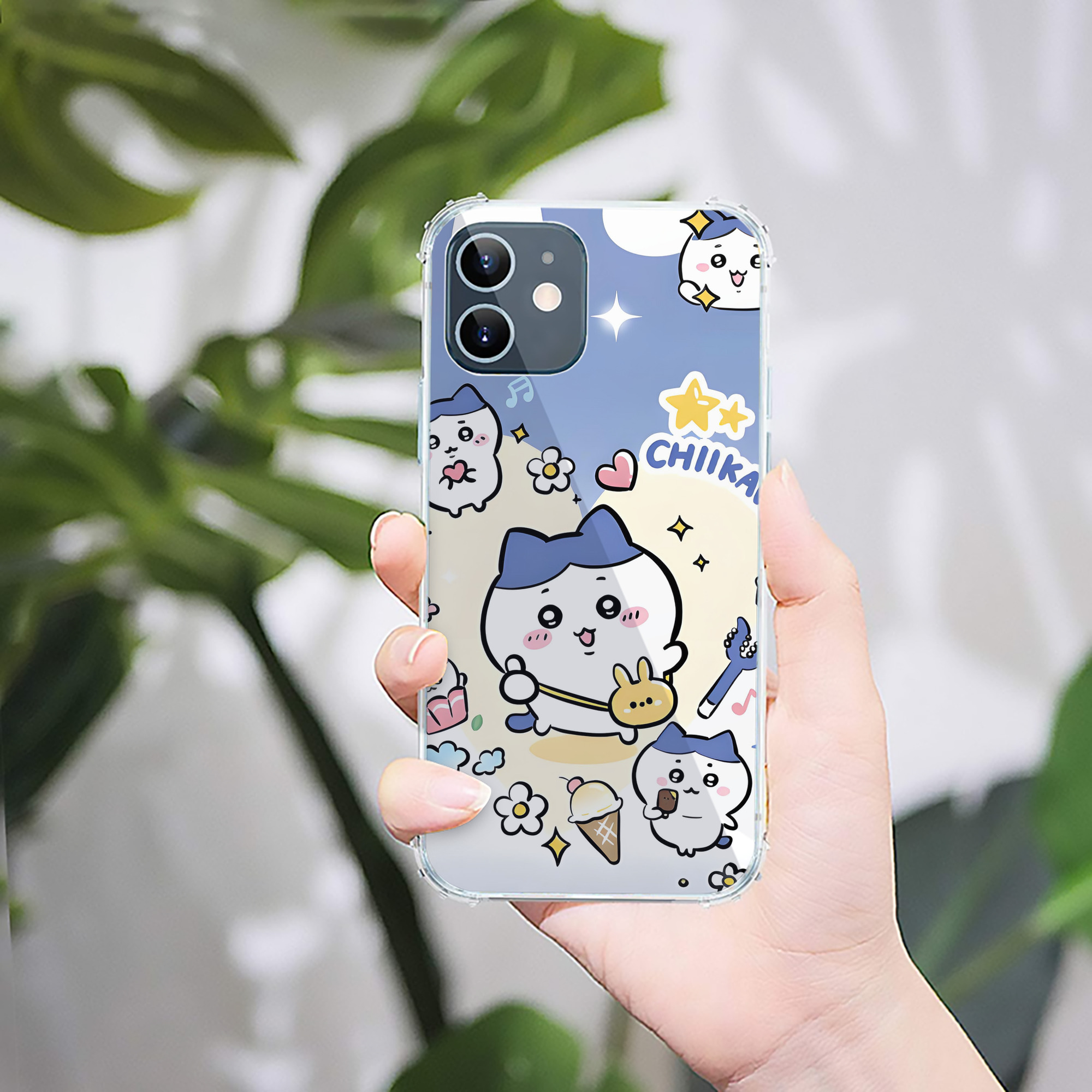 （画像用） ちいかわ Chii-kawa 【iPhone 12シリーズ対応】透明スマホケース（クリアソフトケース）